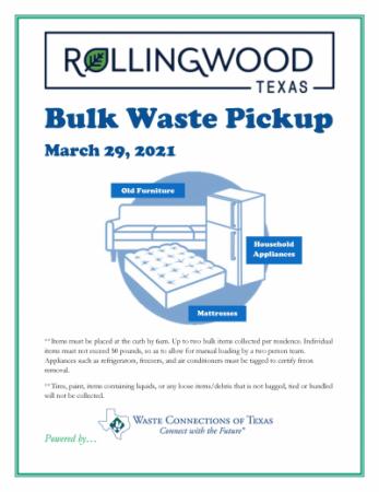 Bulk Waste Pickup Flyer - 2021