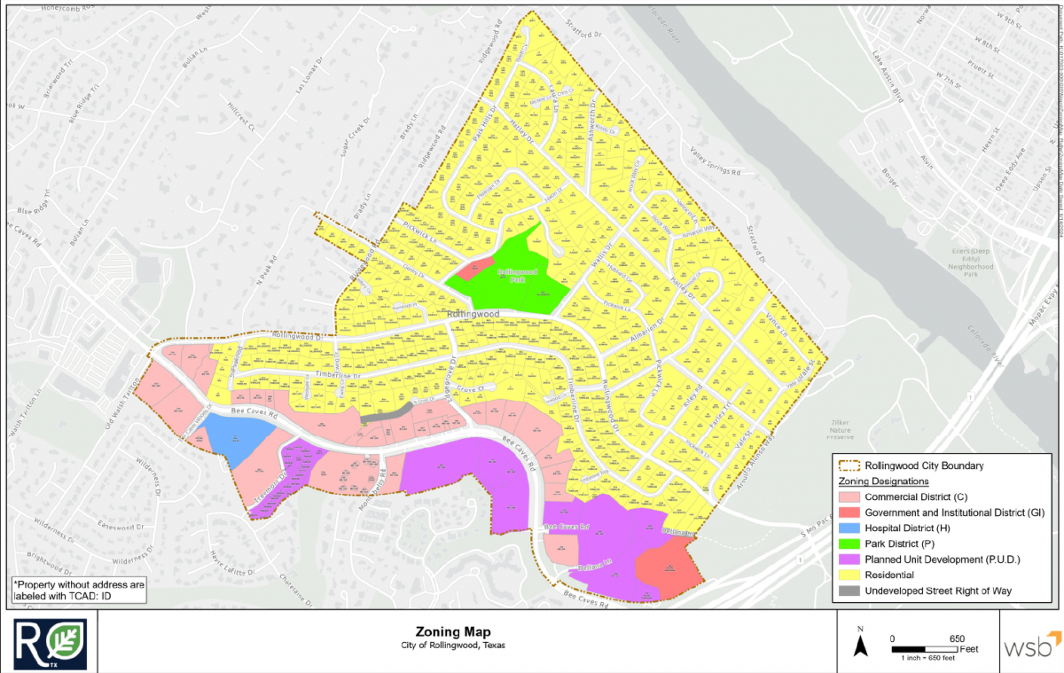 Rollingwood Zoning Map